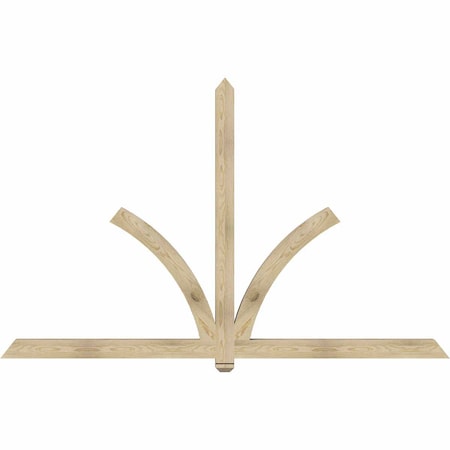 Ekena Millwork Redmond Rough Sawn Timber Gable Bracket, Douglas Fir, 96"W x 60"H x 4"D x 4"F, 15/12 Pitch GBW096X60X0404RED00RDF